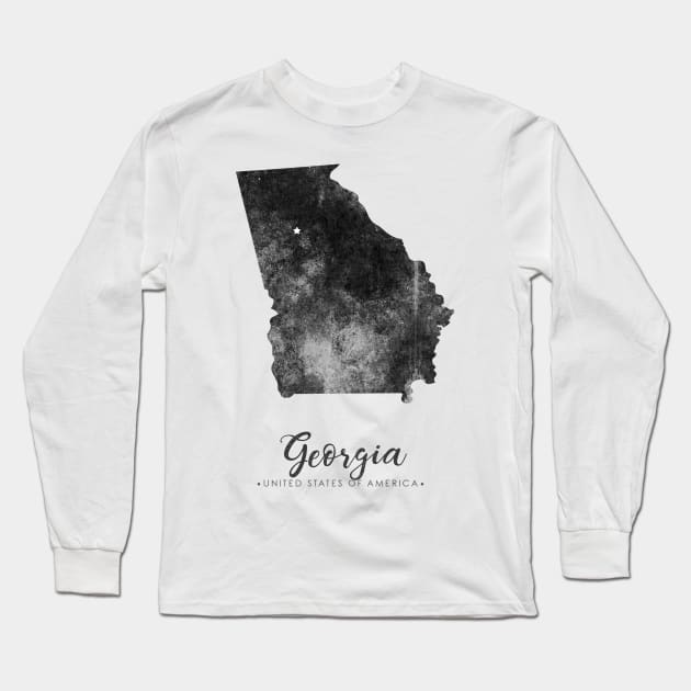 Georgia state map Long Sleeve T-Shirt by StudioGrafiikka